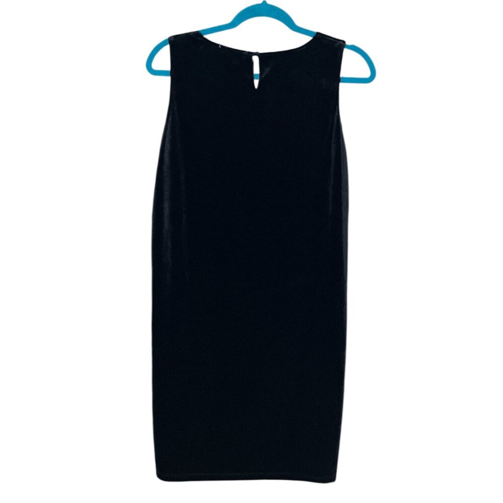Anthropologie Medium M THML Black‎ Velvet Embroidered Babydoll Mini Dress Boho - Picture 4 of 6